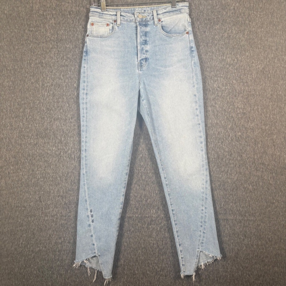 Etica Alex Boy Skinny Jeans Women's Size 28 – Light Wash High Rise Raw Hem
